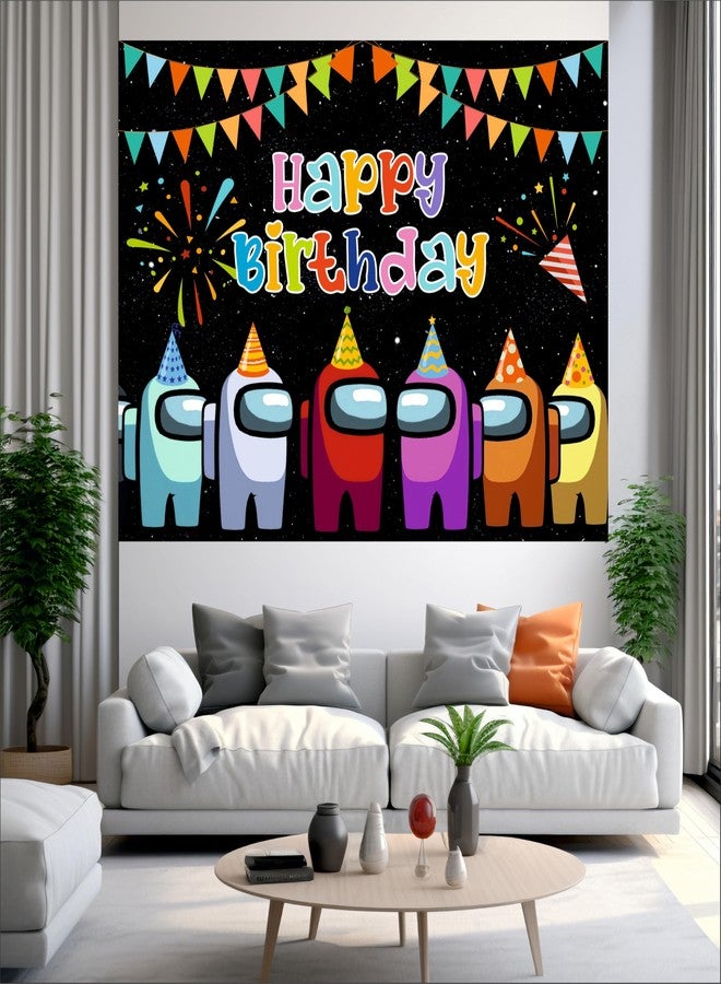 Party Baazaar Among Birthday Backdrop 5x4 Ft | Backdrops for Decoration | Birthday Decoration Backdrop | Banner for Kids Theme Party - Image 2
